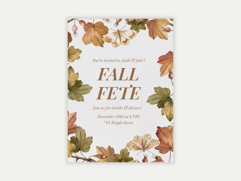 Autumn Moments Invitation free template design