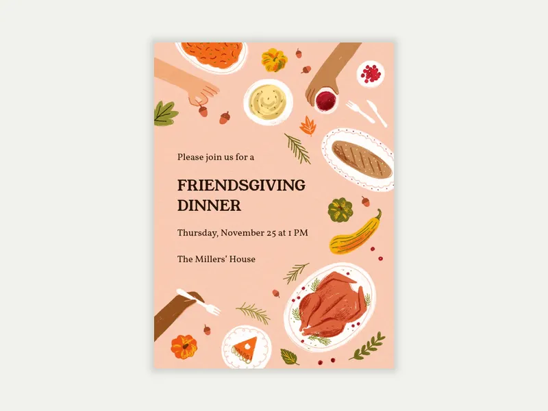 Gather Around the Table - thanksgiving - Invitation