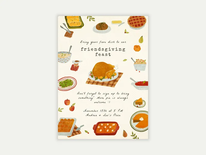 Cozy Evening - friendsgiving - Invitation