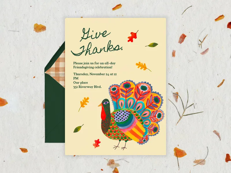 Give Thanks - friendsgiving - Invitation