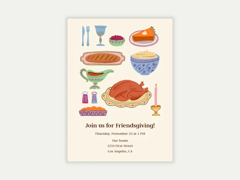 Thanksgiving Faves - friendsgiving - Invitation
