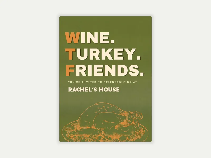 WTF Party - thanksgiving - Invitation