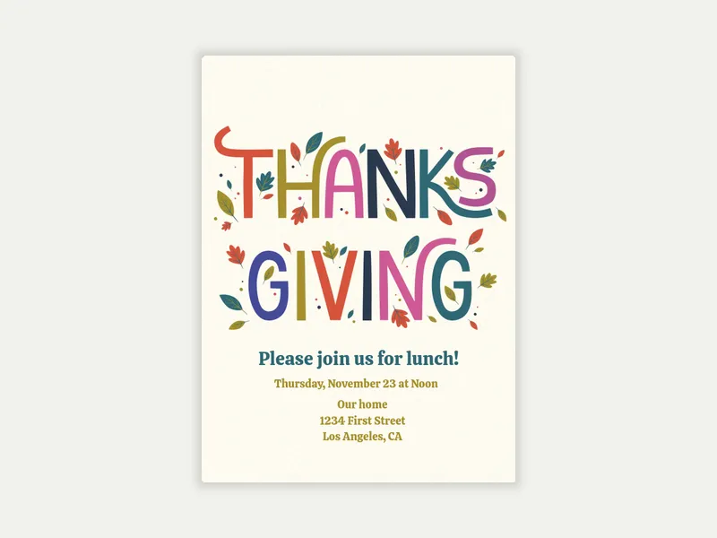 Thanksgiving Lettering - thanksgiving - Invitation