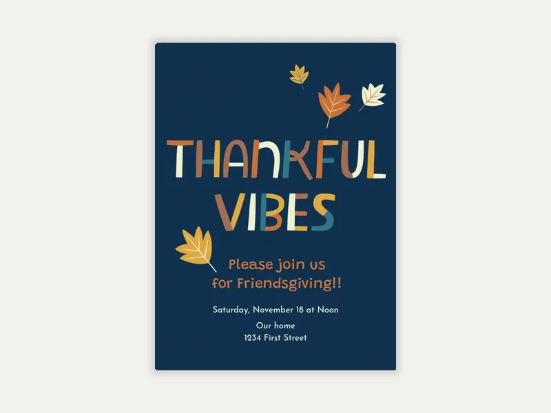 Thankful Vibes - thanksgiving - Invitation
