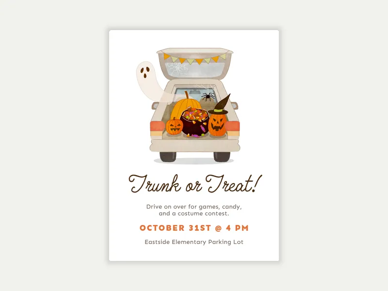 Haunted Hatchback - halloween - Invitation