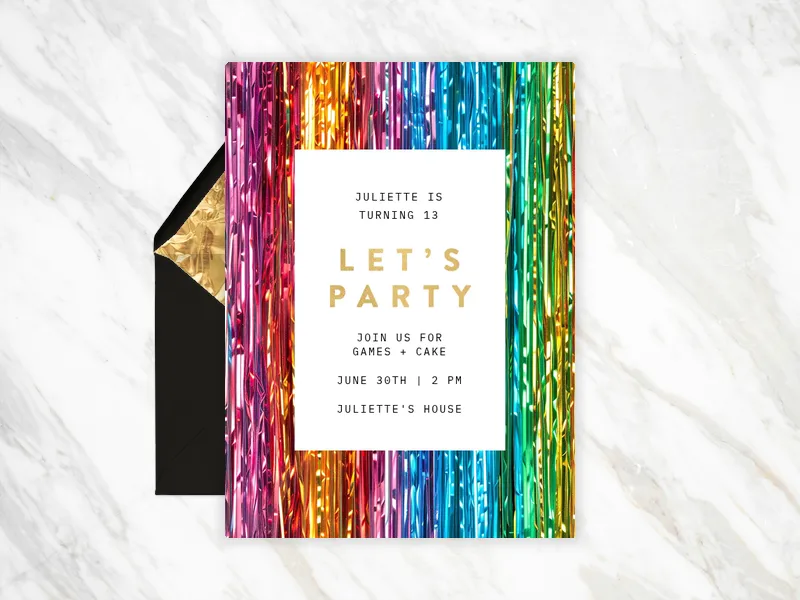 Rainbow Streamers - birthday_forkids - Invitation