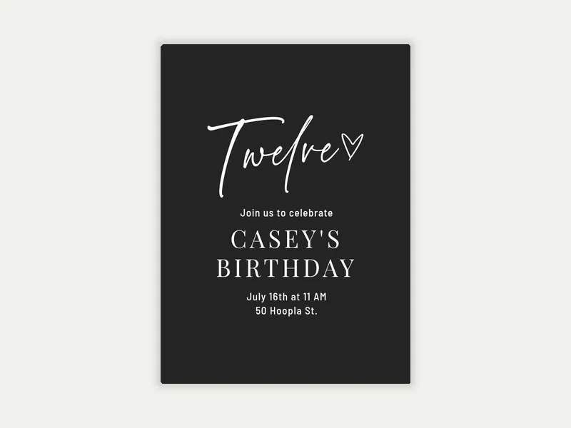 Birthday Love - tween_birthday - Invitation