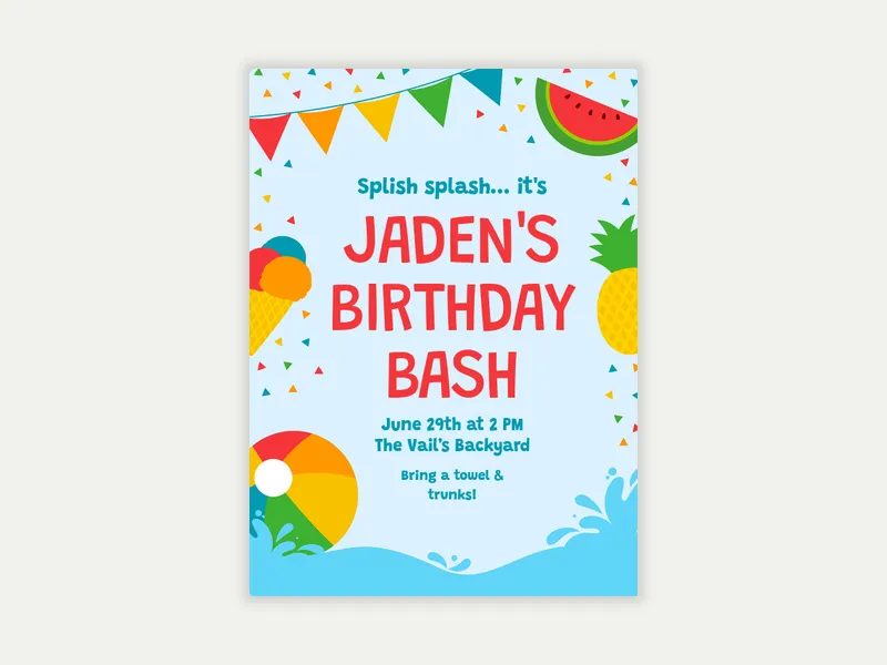 Summer Joys - birthday_forkids - Invitation