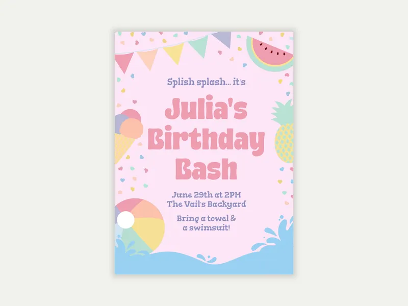 Pastel Summer Joys - birthday_forkids - Invitation