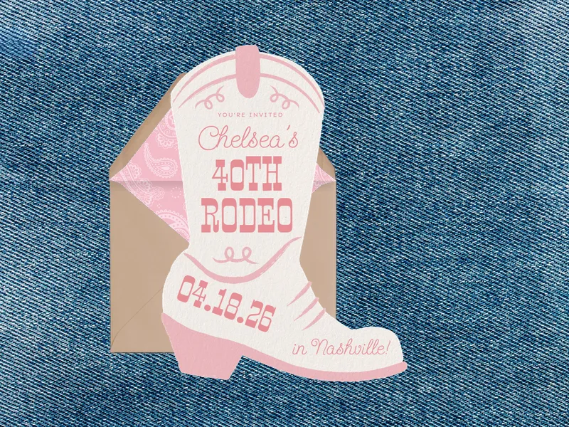 Boots Down Invitation premium template design