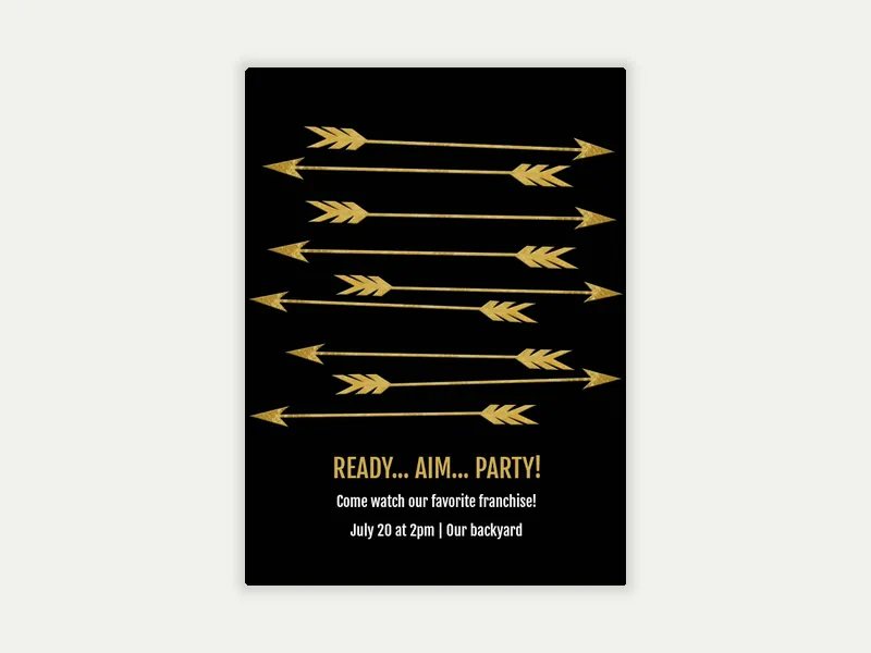 Everdeen Arrows Invitation free template design