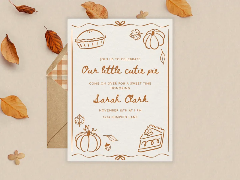 Cutie Pie Invitation premium template design