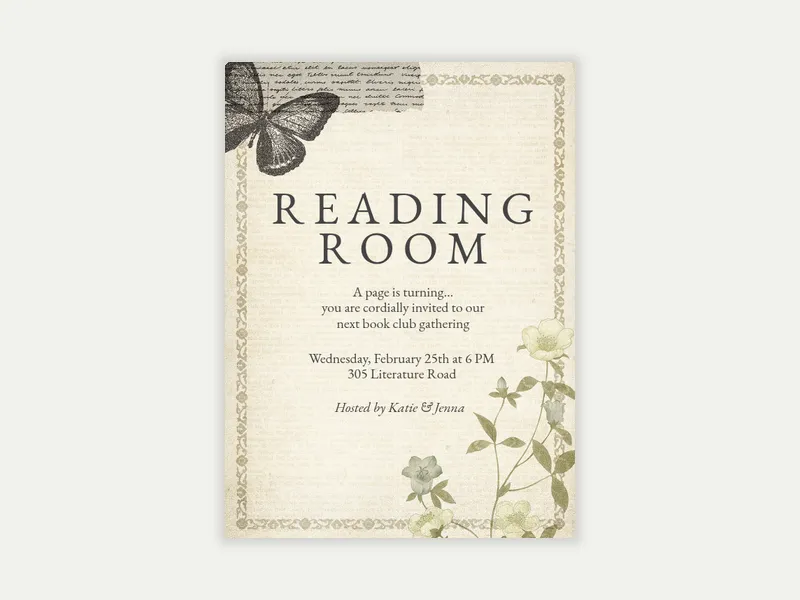 Library Magic Invitation free template design