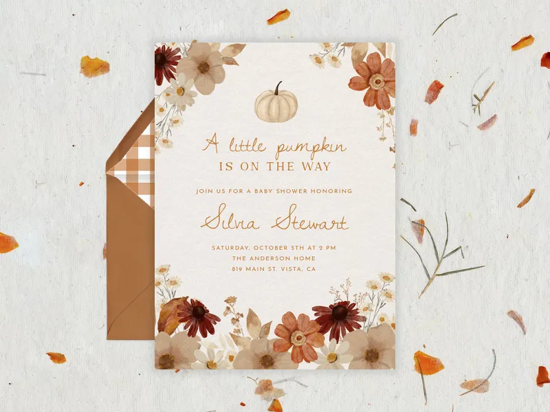 Pumpkin & Petals - baby_shower - Invitation