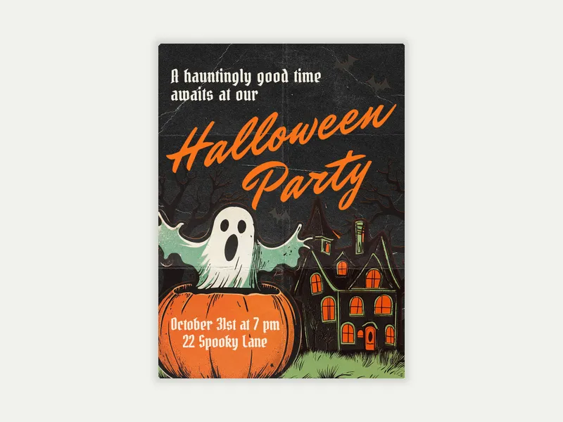 A Hauntingly Good Time Invitation free template design