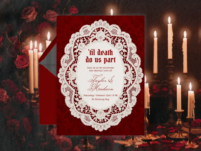Dramatic Doily Invitation premium template design