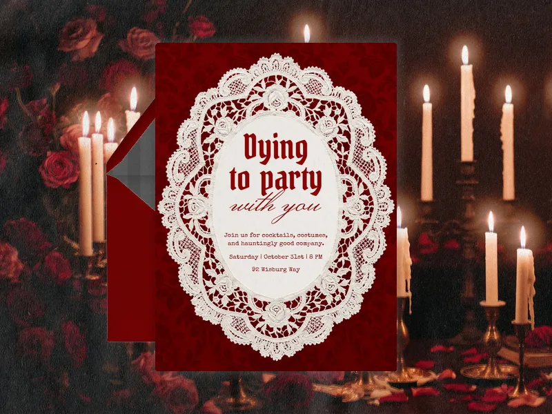 Dramatic Doily Invitation premium template design