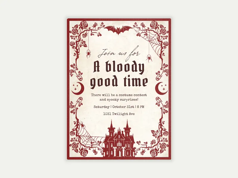 Mysterious Manor Invitation free template design