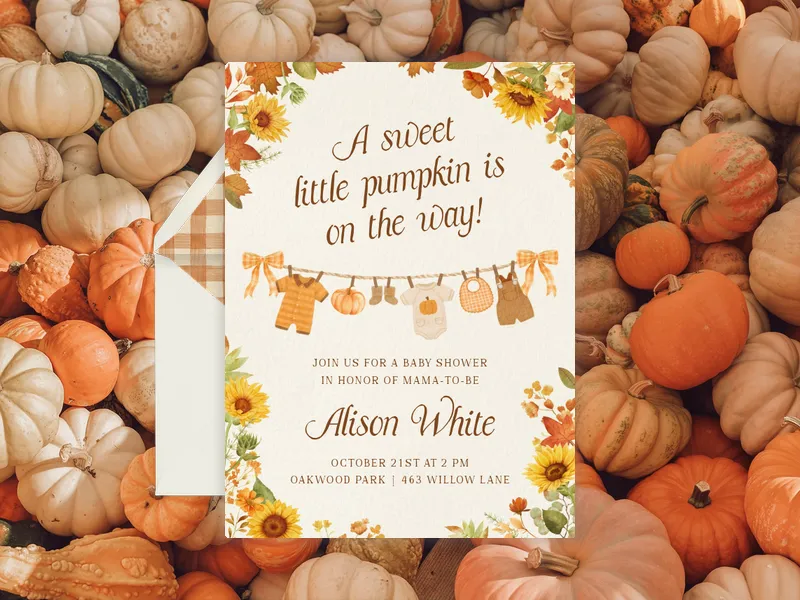 Sweet Little Pumpkin - featured - Invitation