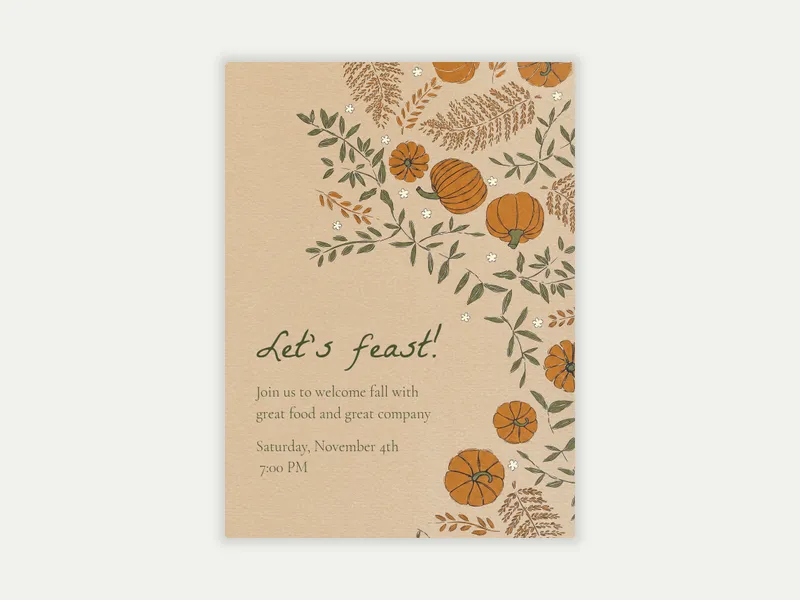 Gourd-geous Wildlife - fall - Invitation