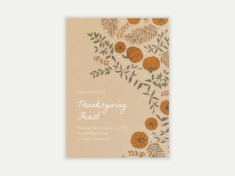 Gourd-geous Wildlife - thanksgiving - Invitation