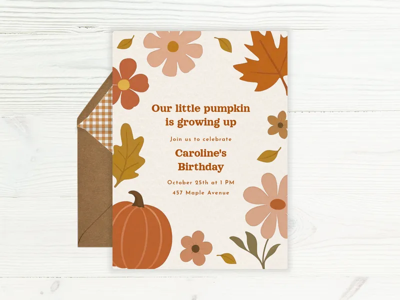 Sweet Pumpkin - seasons - Invitation