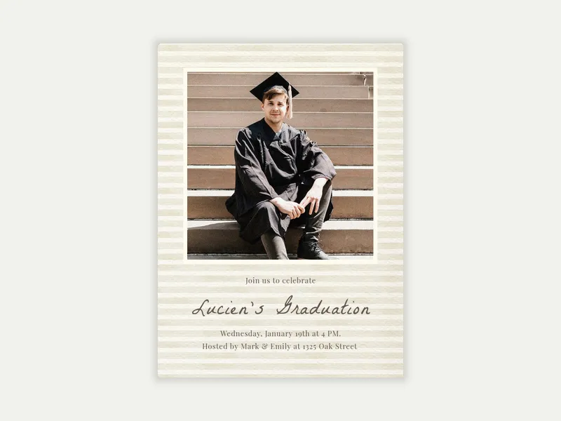 Basic Watercolor Birch (Photo) - graduation - Invitation