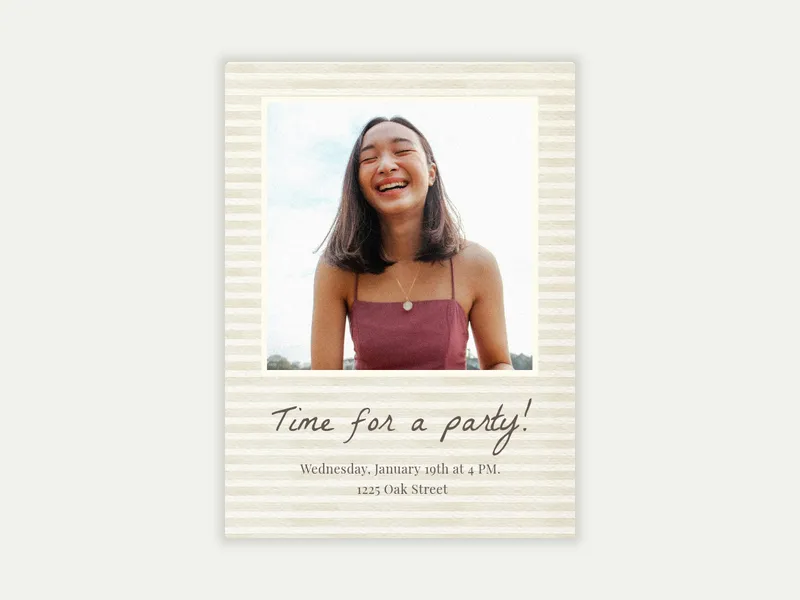 Basic Watercolor Birch (Photo) - kids_teen_bday_dyo_uyo - Invitation