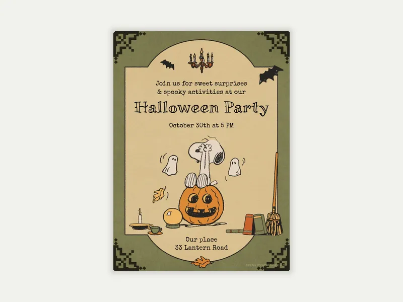 PEANUTS®: Spooky Snoopy Invitation free template design
