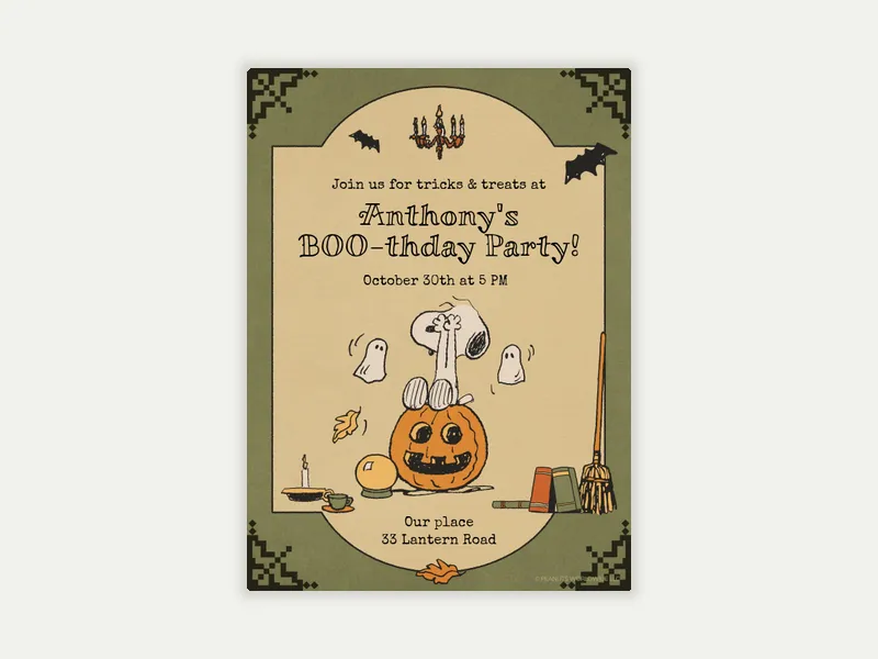 PEANUTS®: Spooky Snoopy - birthday_forkids - Invitation