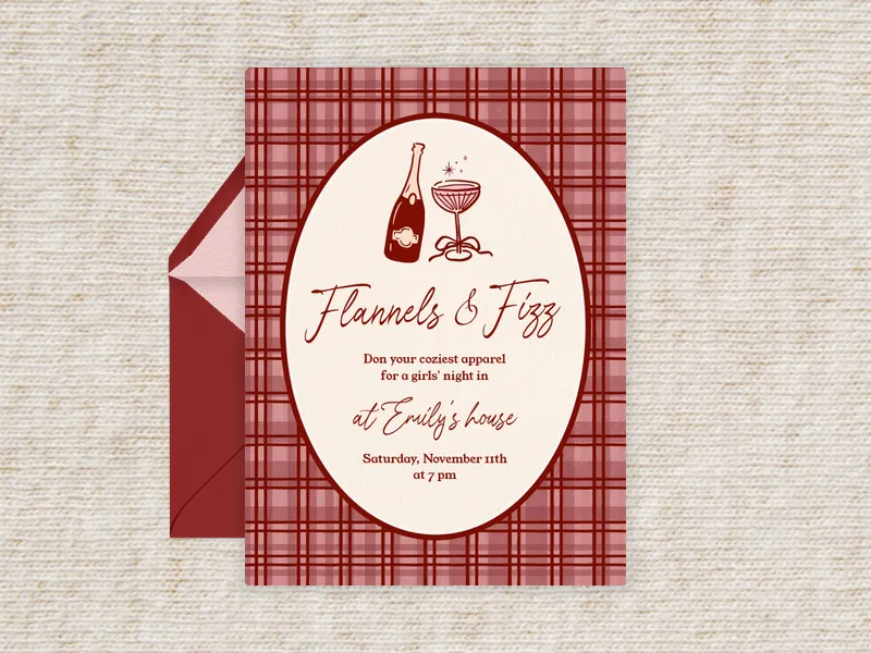 Flannels Fizz - potluck - Invitation