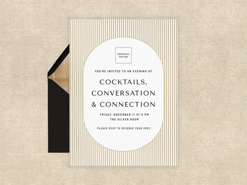 Simple Pinstripe (Logo) - professional_events - Invitation
