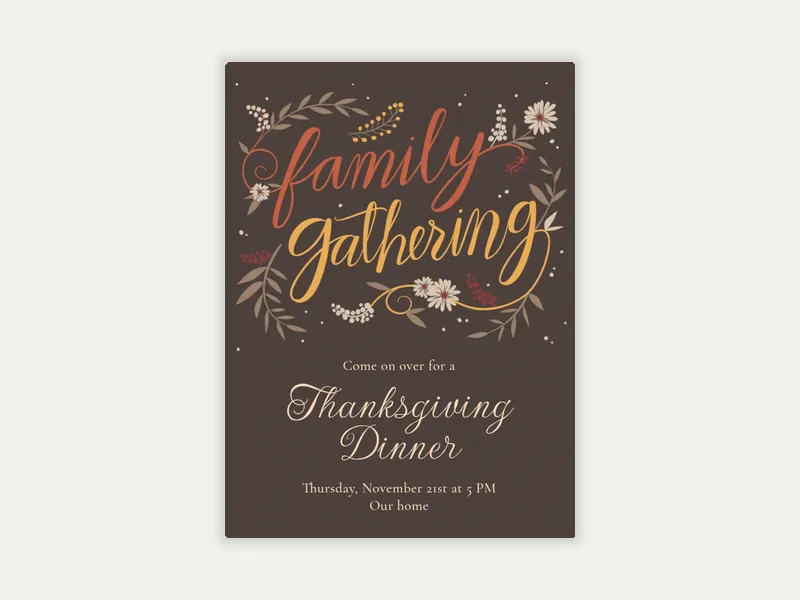Family Gathering - thanksgiving - Invitation