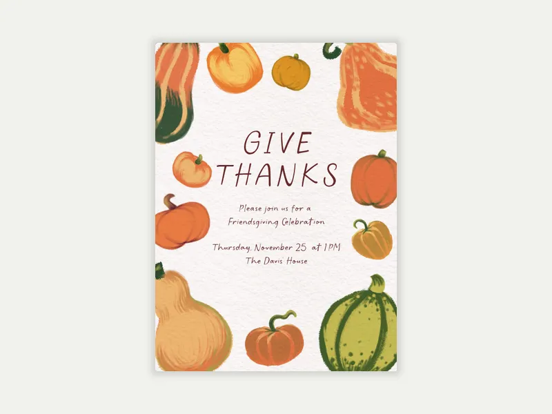 Just Gourdgeous - thanksgiving - Invitation