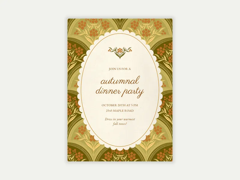 Floral Quilt - potluck - Invitation