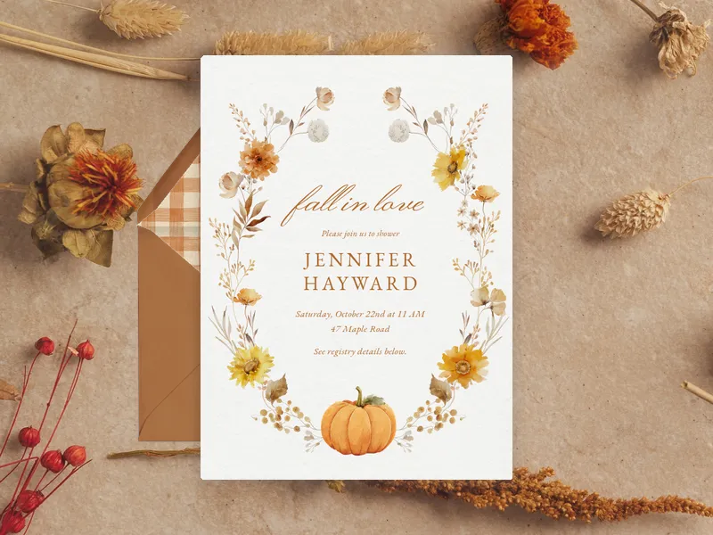 Autumn Blooms - bridal_shower - Invitation