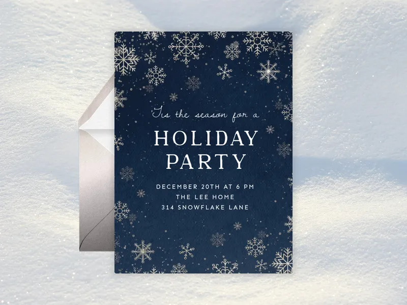 Winter Party Invitation premium template design