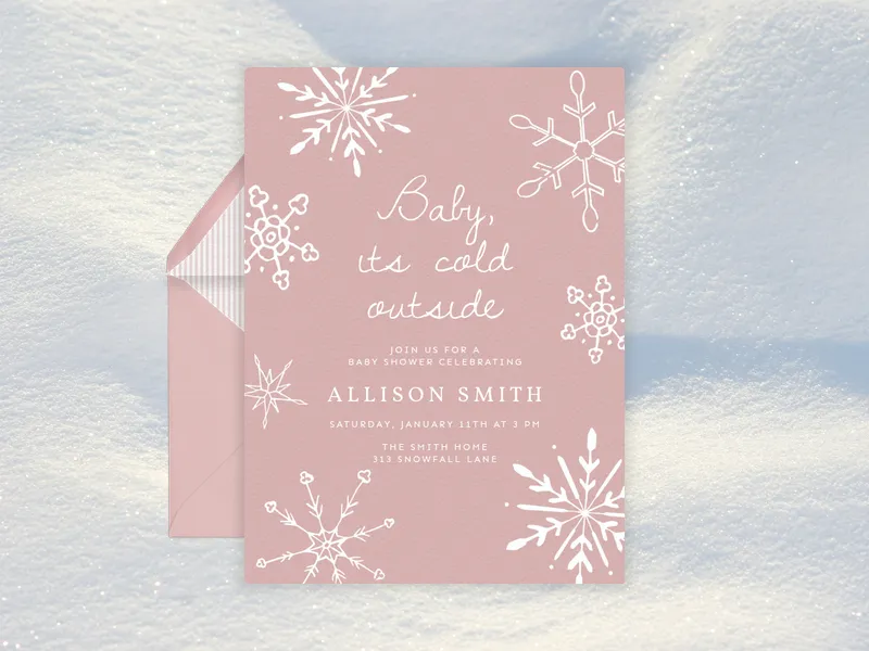 Winter Party Invitation premium template design