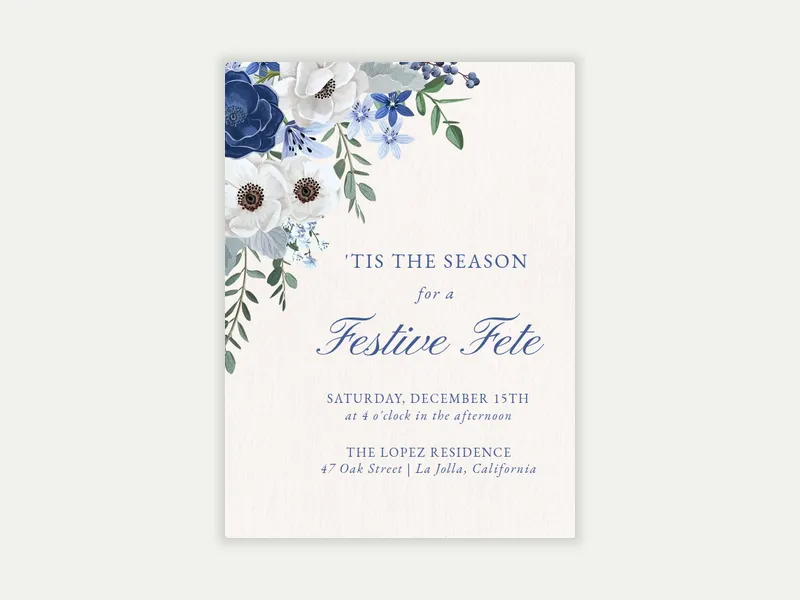 Frosted Flowers - holiday_party - Invitation