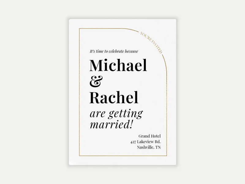 Go for Gold - wedding - Invitation