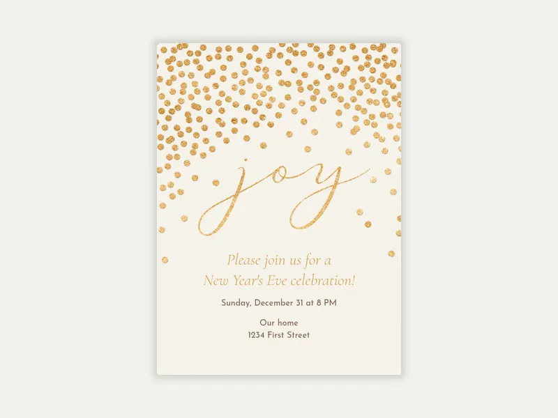 Gold Confetti Joy - new_years - Invitation