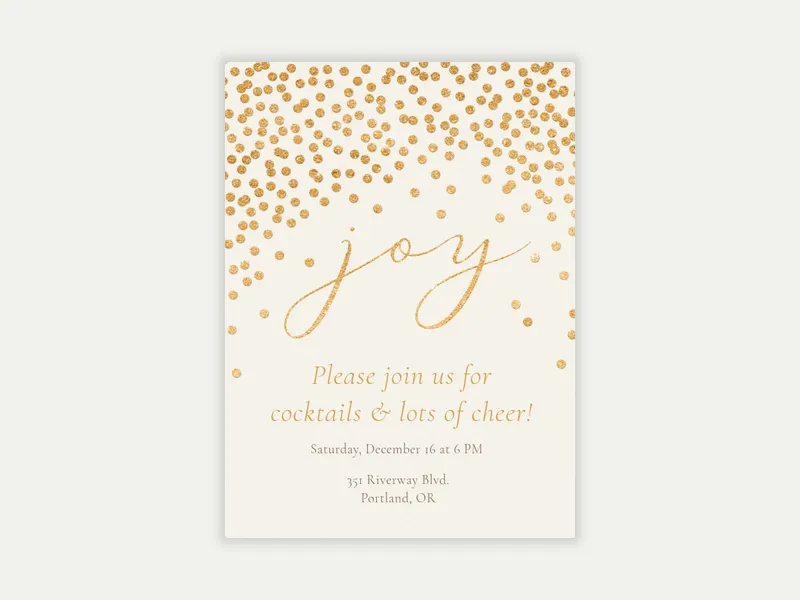 Gold Confetti Joy - holiday_party - Invitation