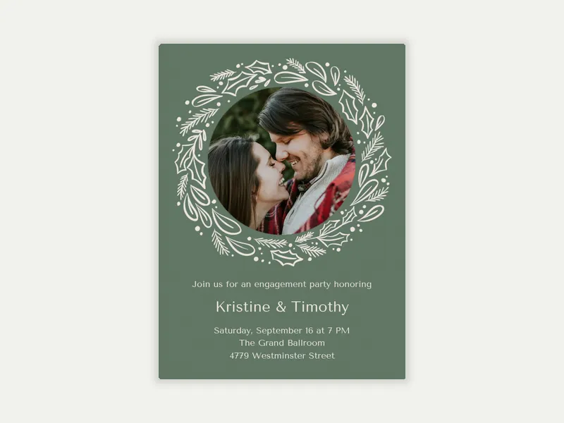 Holly Wreath (Photo) - wedding_dyo_uyo - Invitation