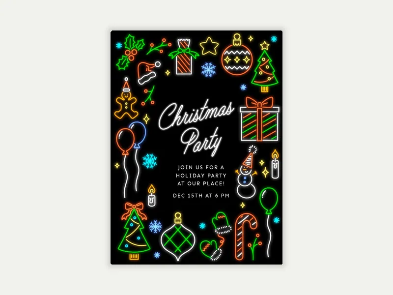 Christmas in Neon - office_holiday - Invitation