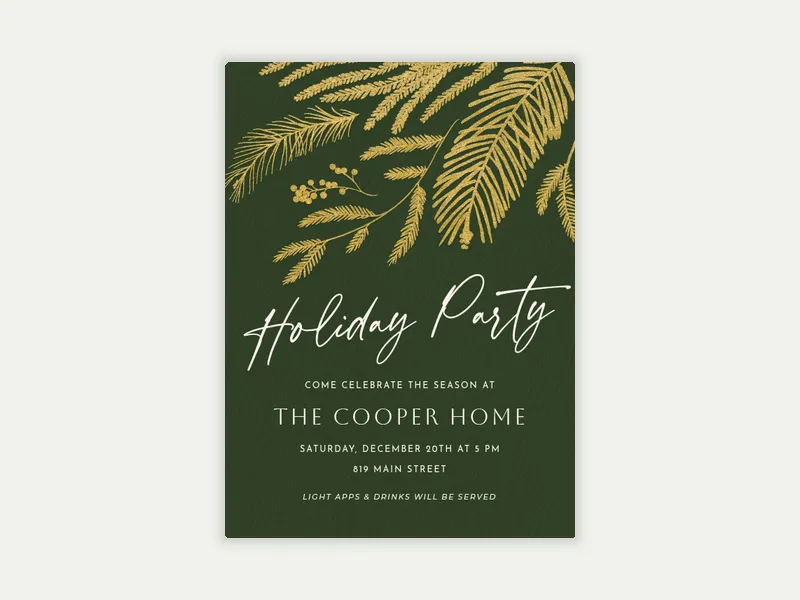 An Evergreen Holiday - office_holiday - Invitation