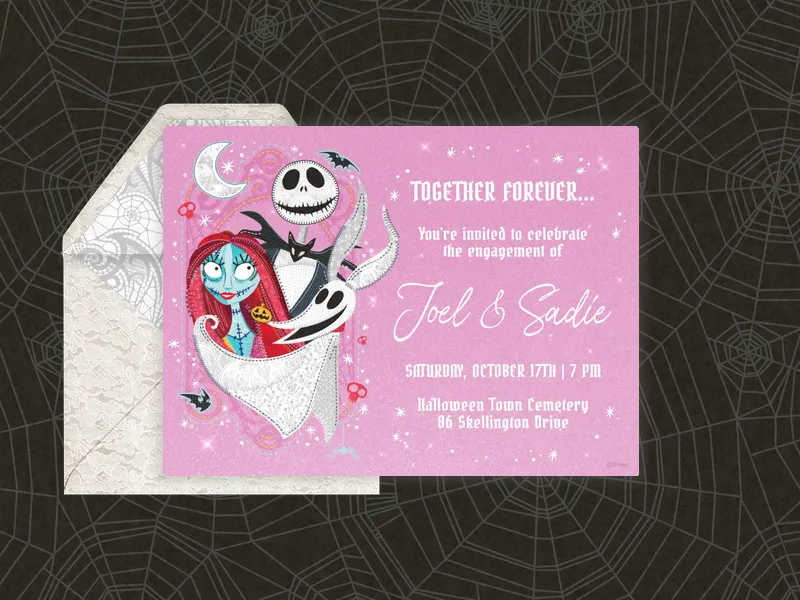 Tim Burton's The Nightmare Before Christmas: Meant to Be Invitation premium template design
