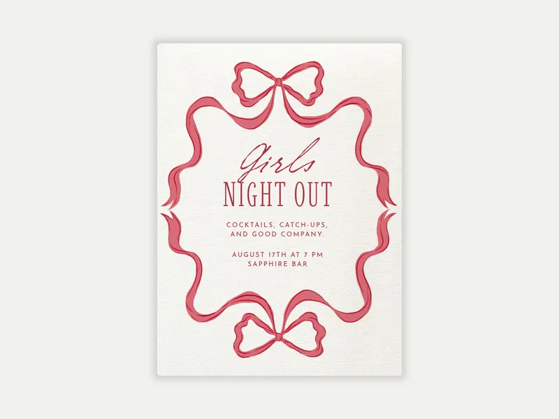 Rose Ribbon - girls_night - Invitation