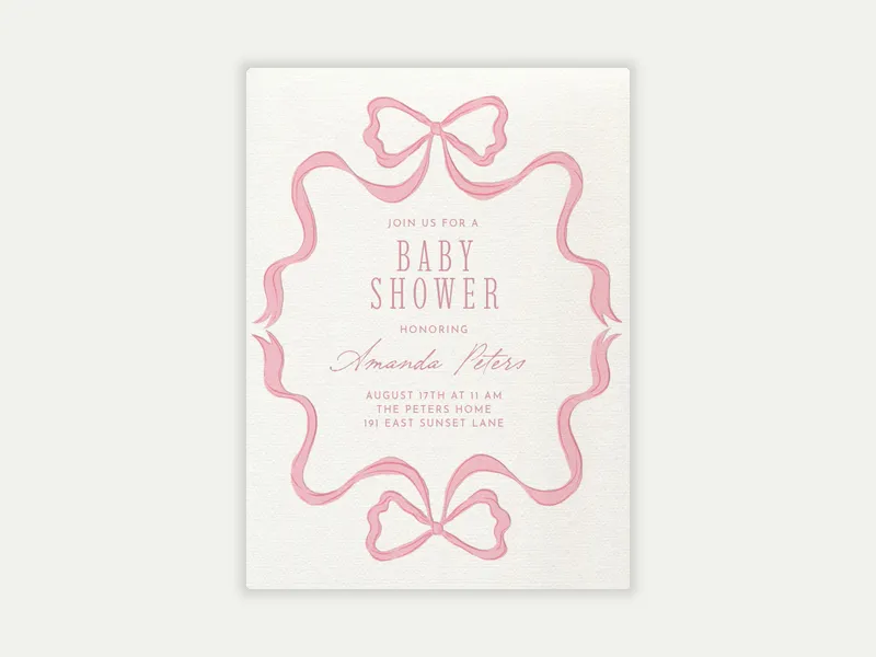 Rose Ribbon - baby_shower - Invitation