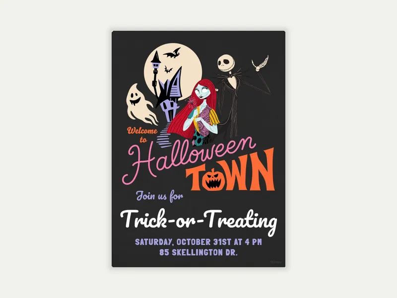 Tim Burton's The Nightmare Before Christmas: Halloween Town - nightmare_before_christmas - Invitation