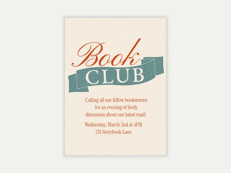 Book Club Badge Invitation free template design